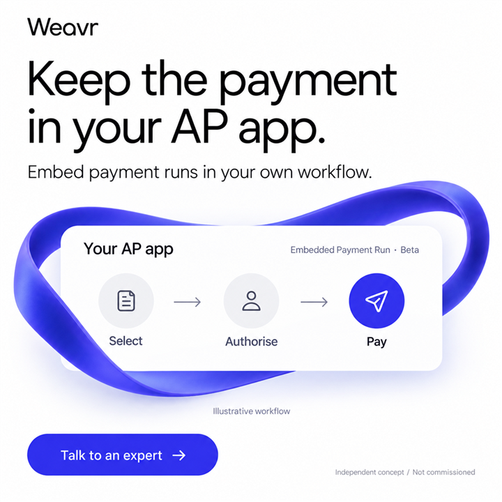 Weavr — Keep the payment in your AP app.