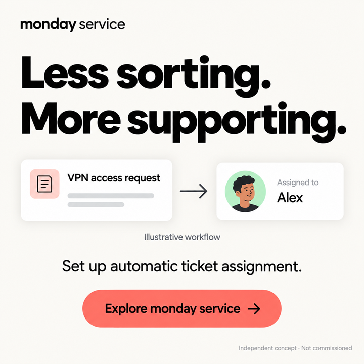 monday service — Less sorting. More supporting.